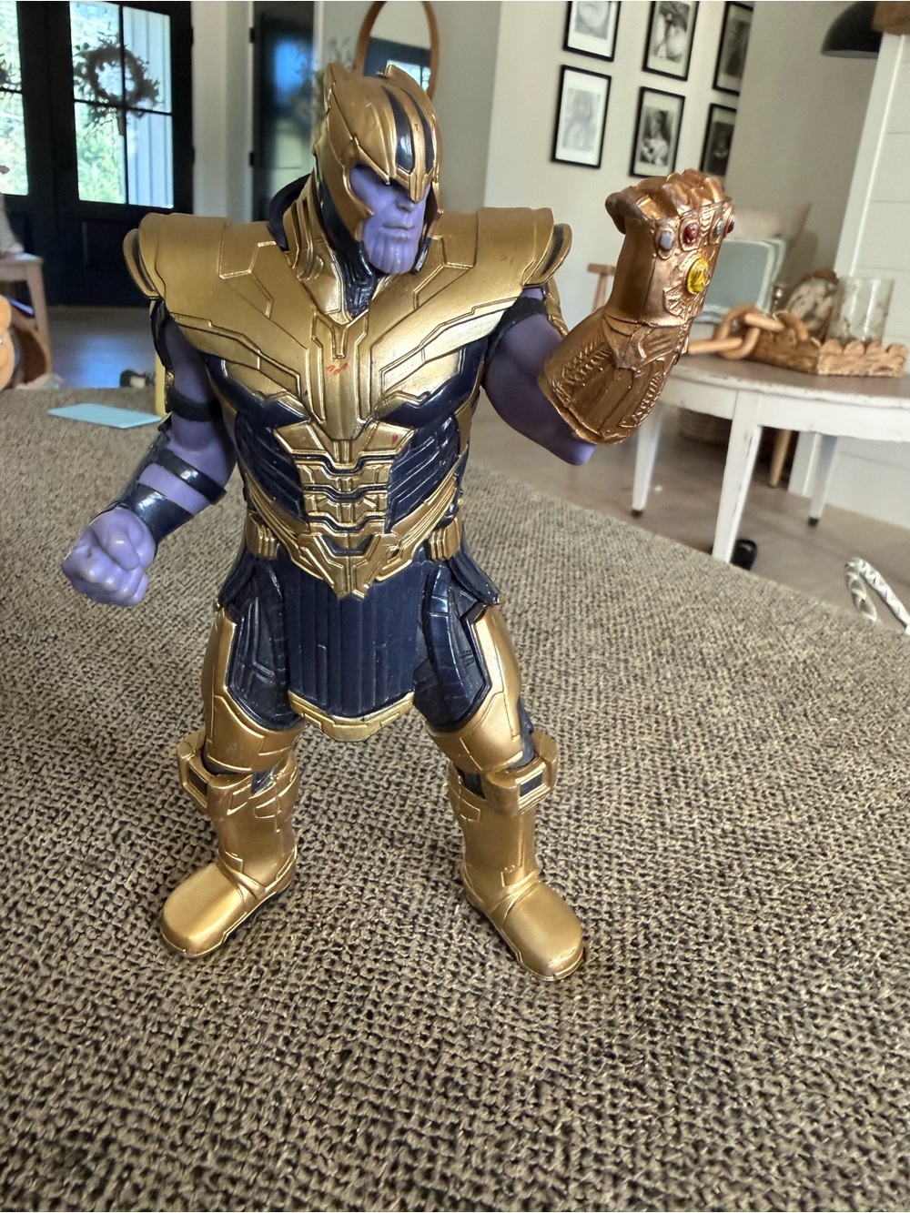 Marvel Thanos Figure in Gold and Purple with Infinity Gauntlet